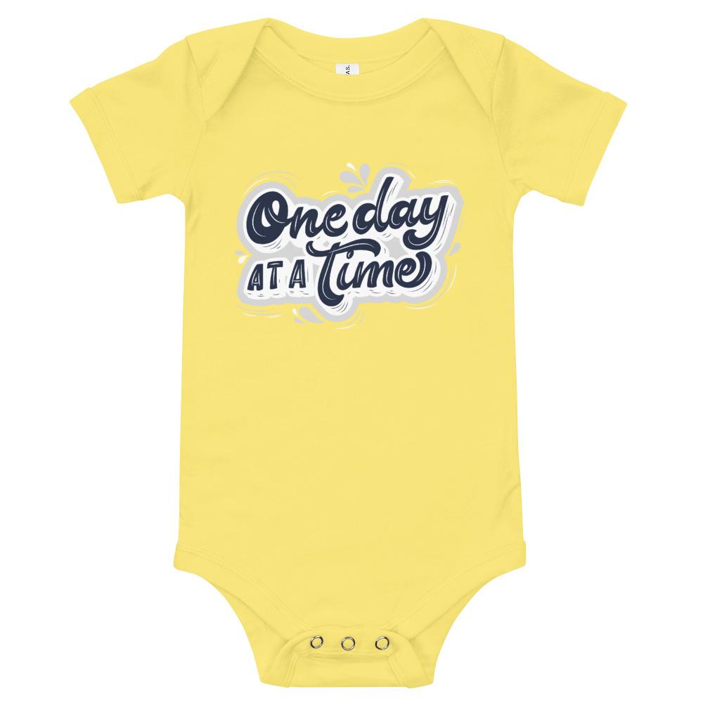'One Day At A Time" BABY One-Piece - Conscious tees inc.
