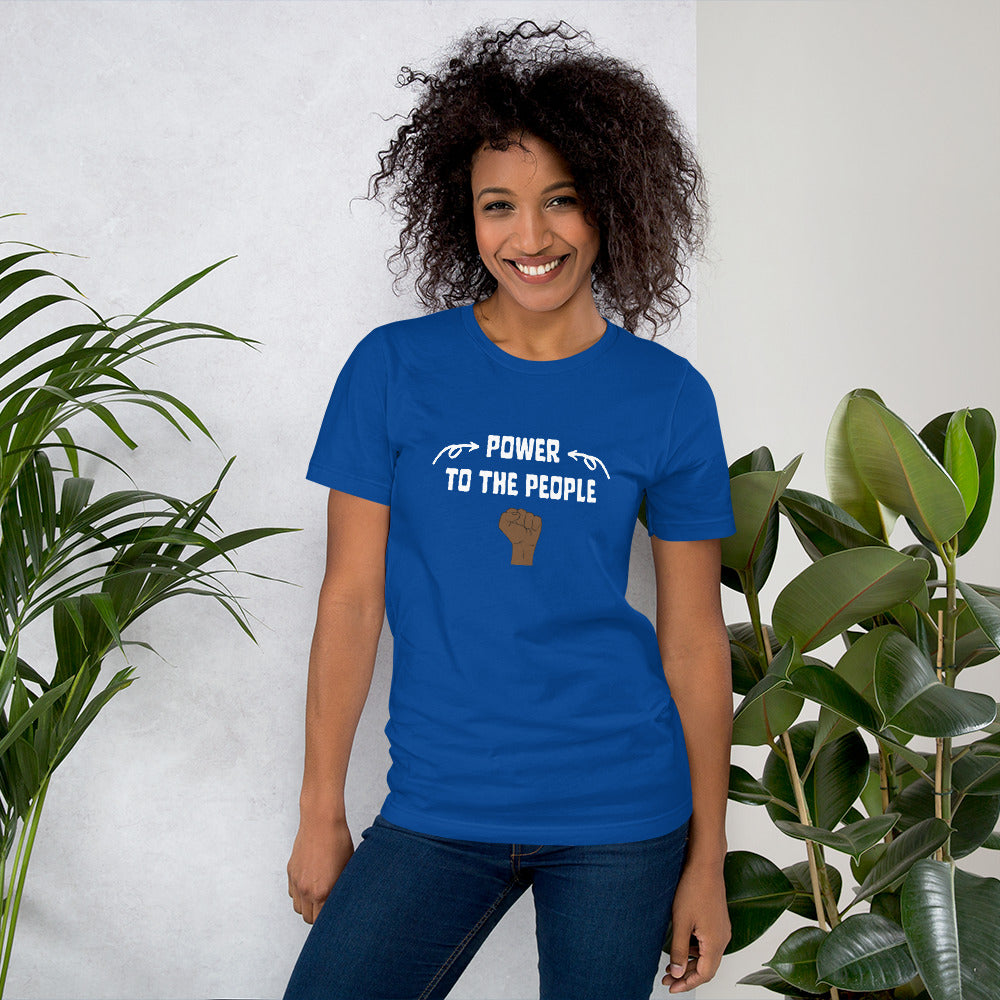 Woman's Short-Sleeve "Power To The People" T-Shirt - Conscious tees inc.