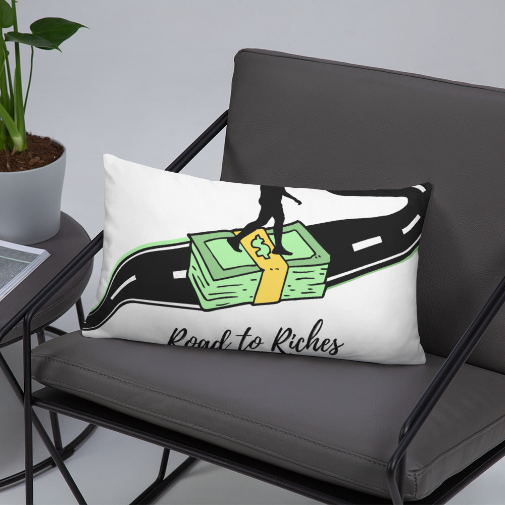 "Road to RIches" Basic Pillow - Conscious tees inc.