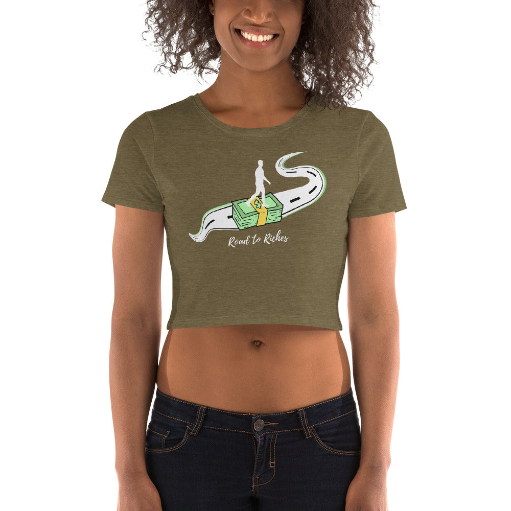 "Road To Riches" Women’s Crop Tee - Conscious tees inc.